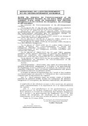 Arrêté du ministre de l'environnement et du développement durable du 23 mars 2006 | 
