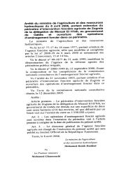 Arrêté du ministre de l'agriculture et des ressources hydrauliques du 8 avril 2006 | 
