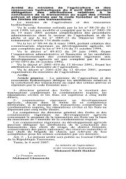 Arrêté du ministre de l'agriculture et des ressources hydrauliques du 4 avril 2007 | 