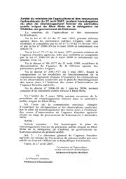 Arrêté du ministre de l'agriculture et des ressources hydrauliques du 27 avril 2007 | 