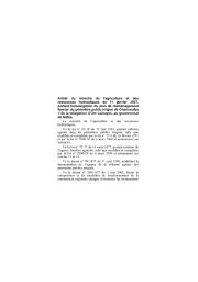 Arrêté du ministre de l’agriculture et des ressources hydrauliques du 1 1 janvier 2007, | 