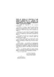 Arrêté du ministre de l’agriculture et des ressources hydrauliques du 11 janvier 2007 | 