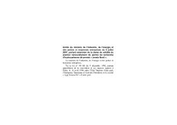 Arrêté du ministre de l’industrie,de l’énergie et des petites et moyennes entreprises du 5 juillet 2007, | 