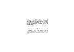 Arrêté du ministre de l’industrie,de l’énergie et des petites et moyennes entreprises du 11 juillet 2007, | 