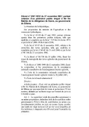 Décret n° 2007-3032 du 27 novembre 2007 | 