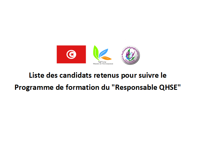 Liste des candidats retenus pour suivre le programme de formation du Responsable QHSE | 