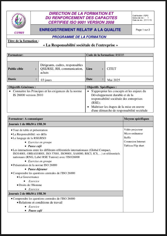 Programme de formation à la carte pour le mois de juin | 